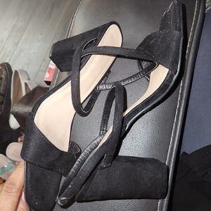 Rogue Black Strappy Block Heel Sandals